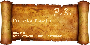 Pulszky Kasztor névjegykártya